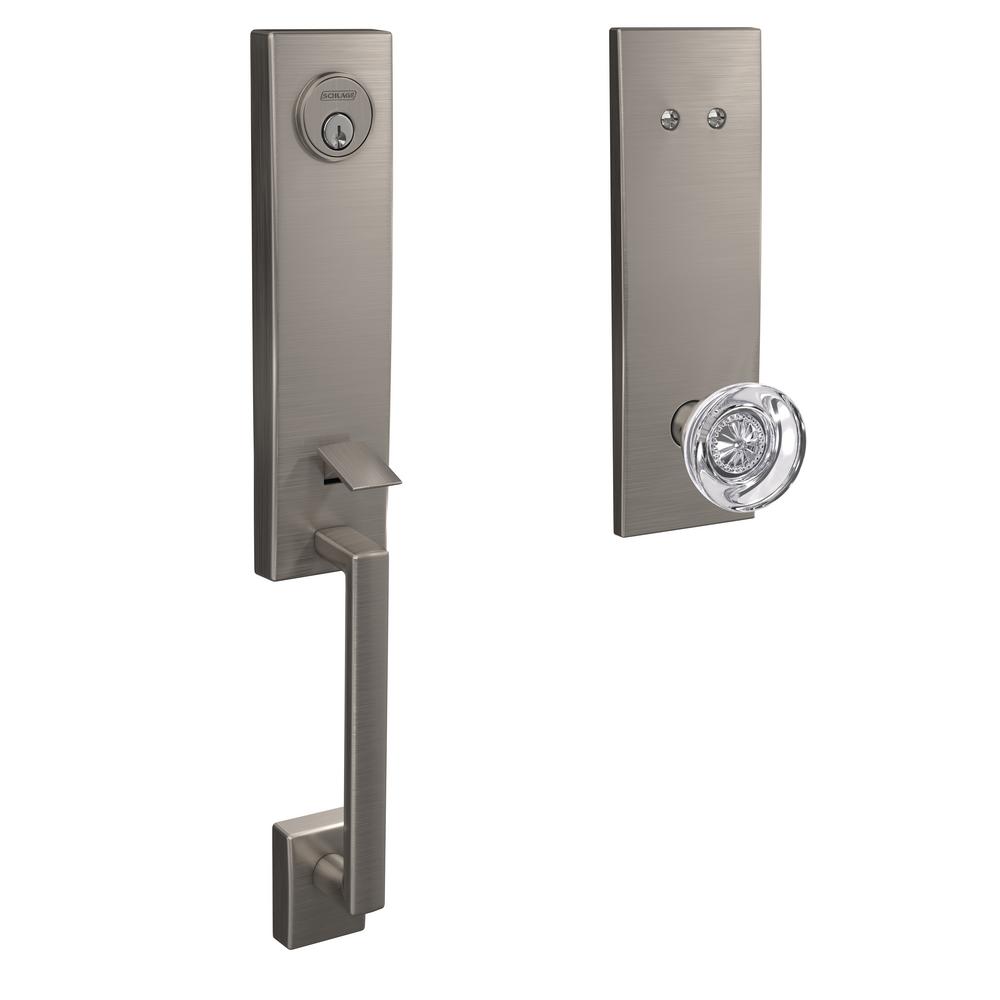 Schlage Custom Century Satin Nickel 3/4 Trim Dummy Door Handleset with