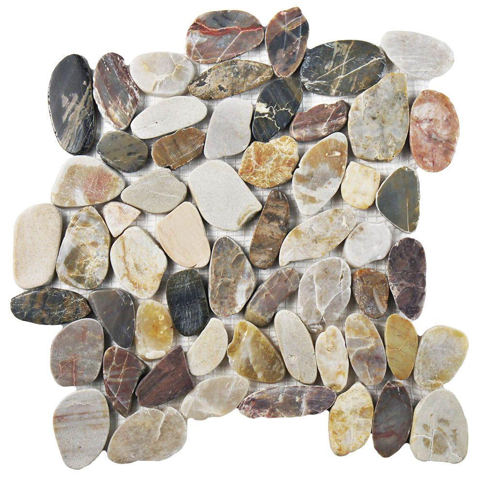 Merola Tile Riverstone Polished Flat Multi 11 3 4 In X Merola Tile Riverstone Polished Flat Multi 11 3 4 In X