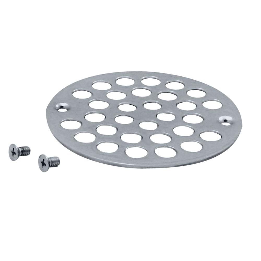 Westbr 4 In Br Shower Strainer Grid With S Polished Br Shower Strainer Grid With S In Polished Chrome