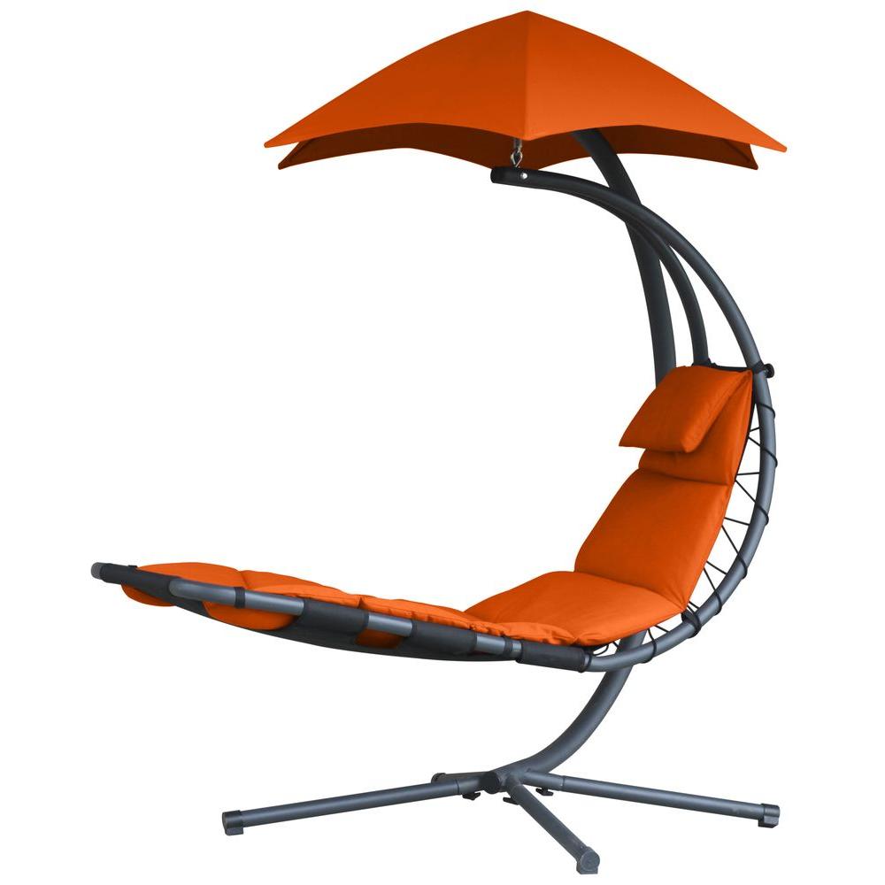 Vivere Original Dream Single Motion Patio Lounge Chair with Orange Zest