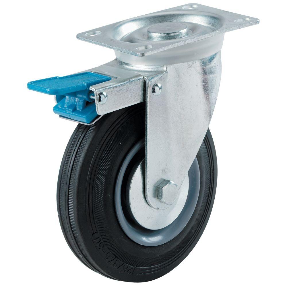 Everbilt 3 in. Soft Rubber Rigid Caster with 175 lb. Load Rating ...