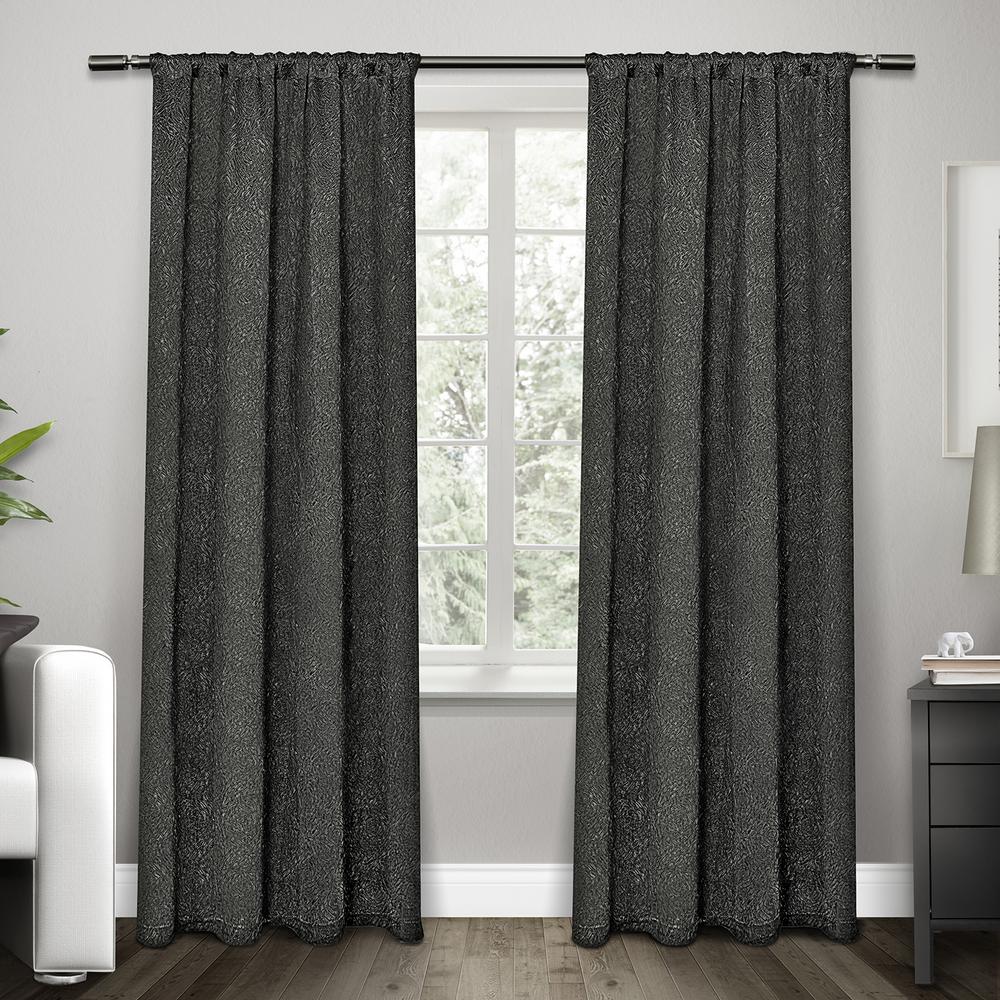 Embossed Satin 54 In W X 84 In L Embossed Rod Pocket Top Curtain
