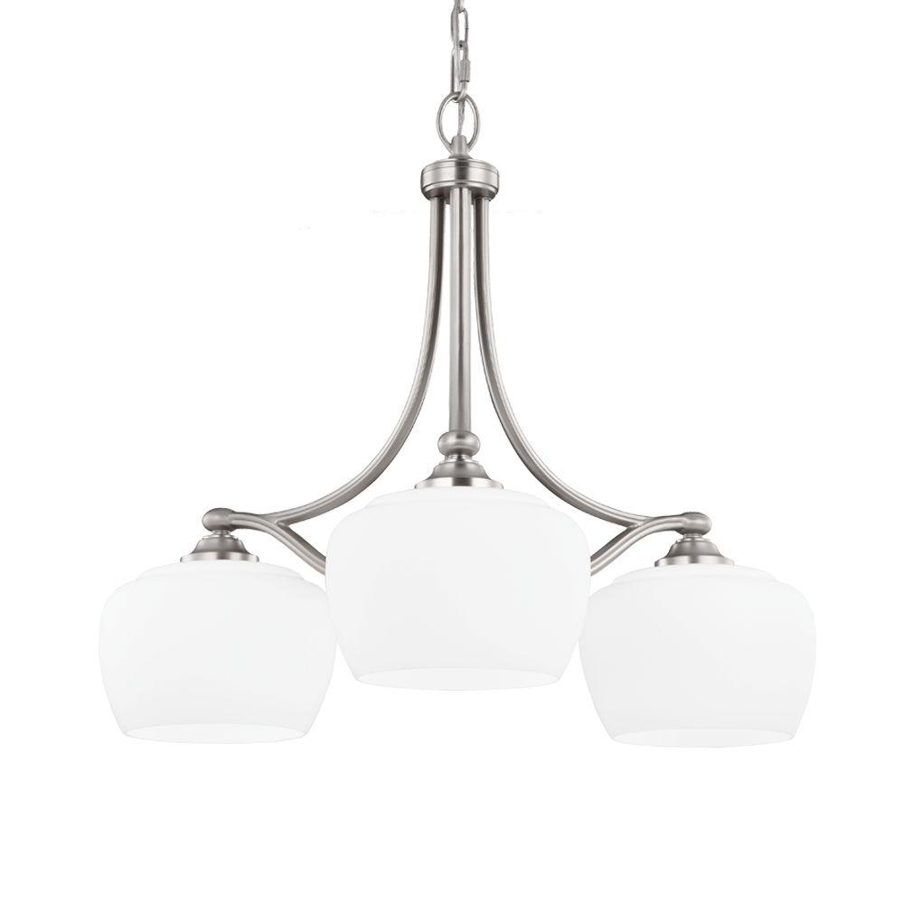 Feiss Vintner 3 Light Satin Nickel Single Tier Chandelier Shade Feiss Vintner 3 Light Satin Nickel Single Tier Chandelier Shade