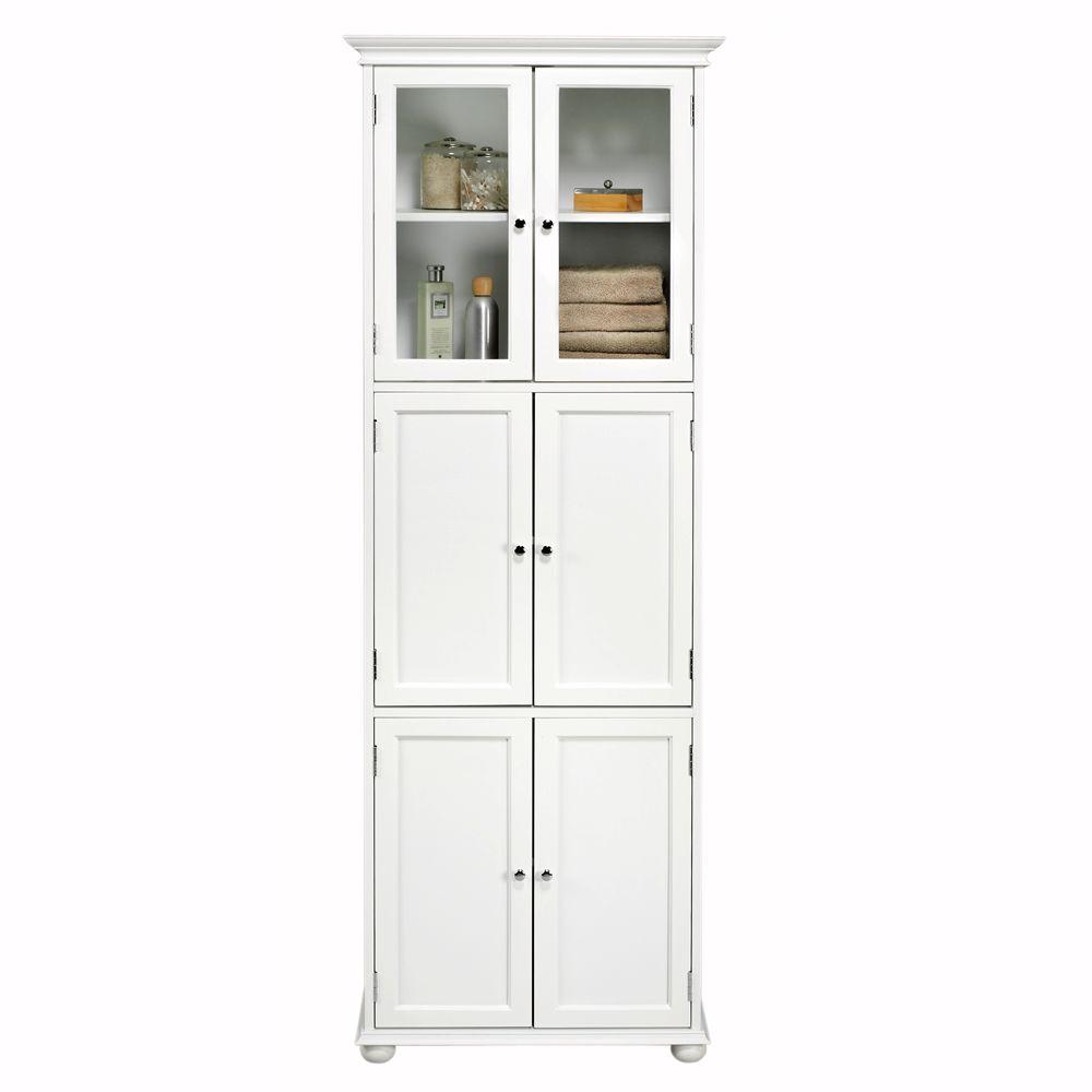 Hampton Harbor 25 In W X 14 In D X 72 In H Linen Cabinet With In White