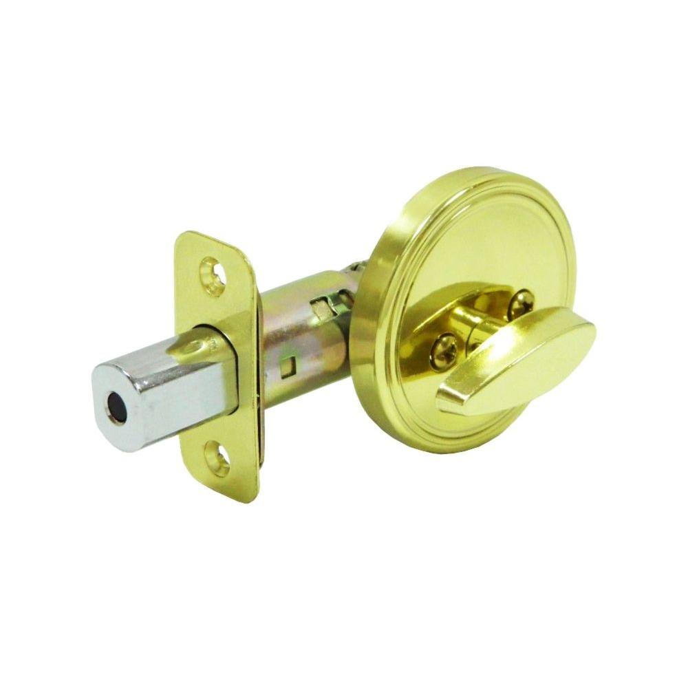 Faultless Single Sided Polished Brass Deadbolt-D274-F - The Home Depot