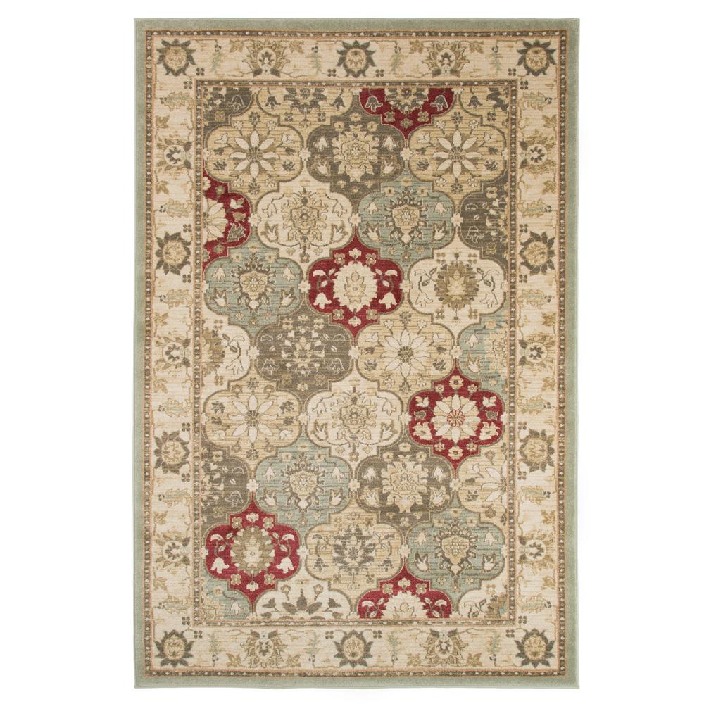 Lavish Home Area Rugs The Depot Vintage Round Patchwork Green 5
