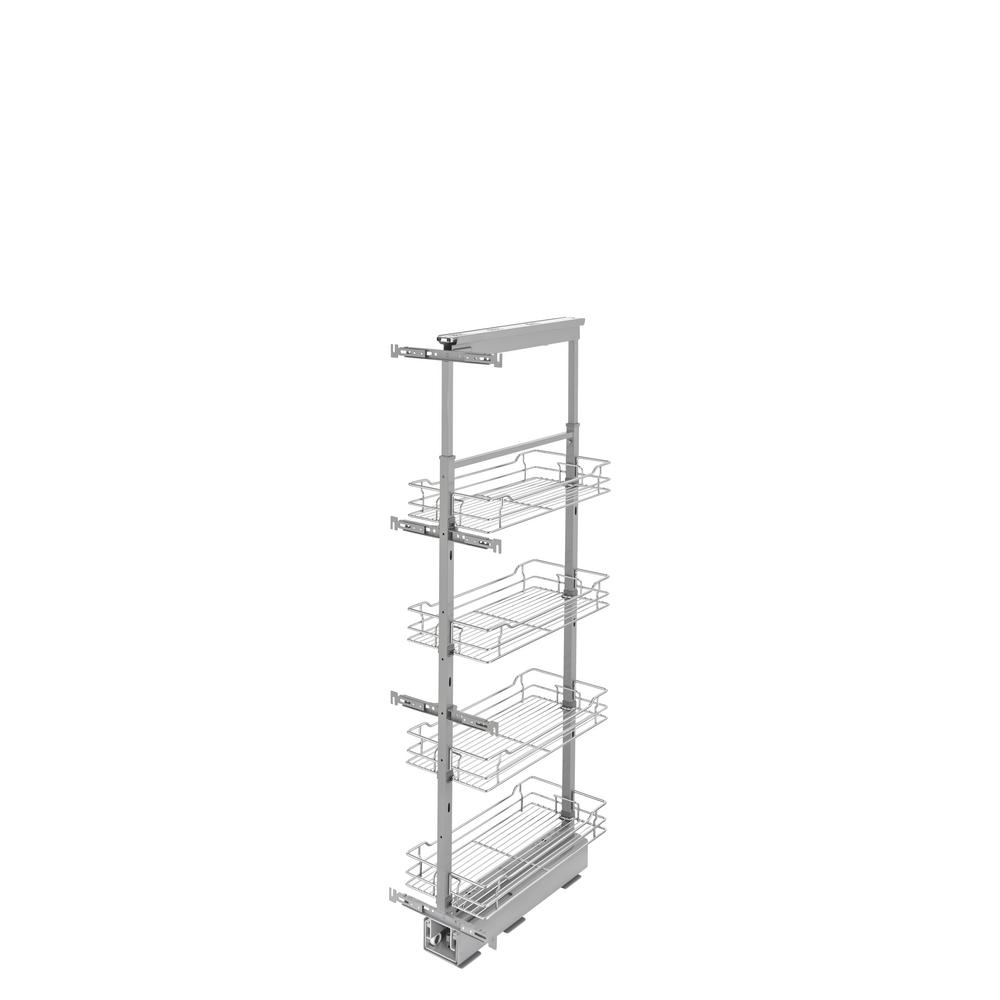 Rev A Shelf 10 In Chrome 4 Basket Pull Out Pantry With Soft Close