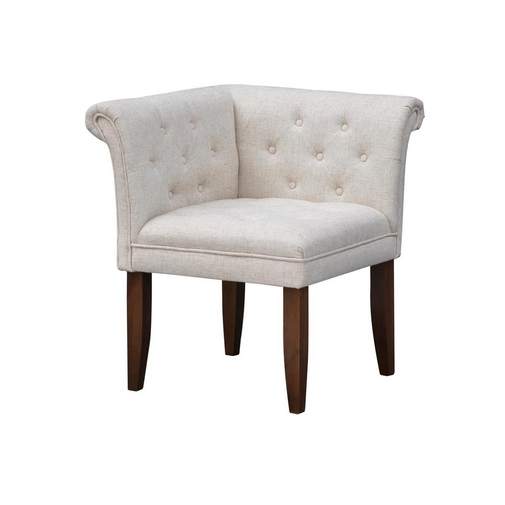 Stanford Brown And Heather Cream Corner Accent Chair