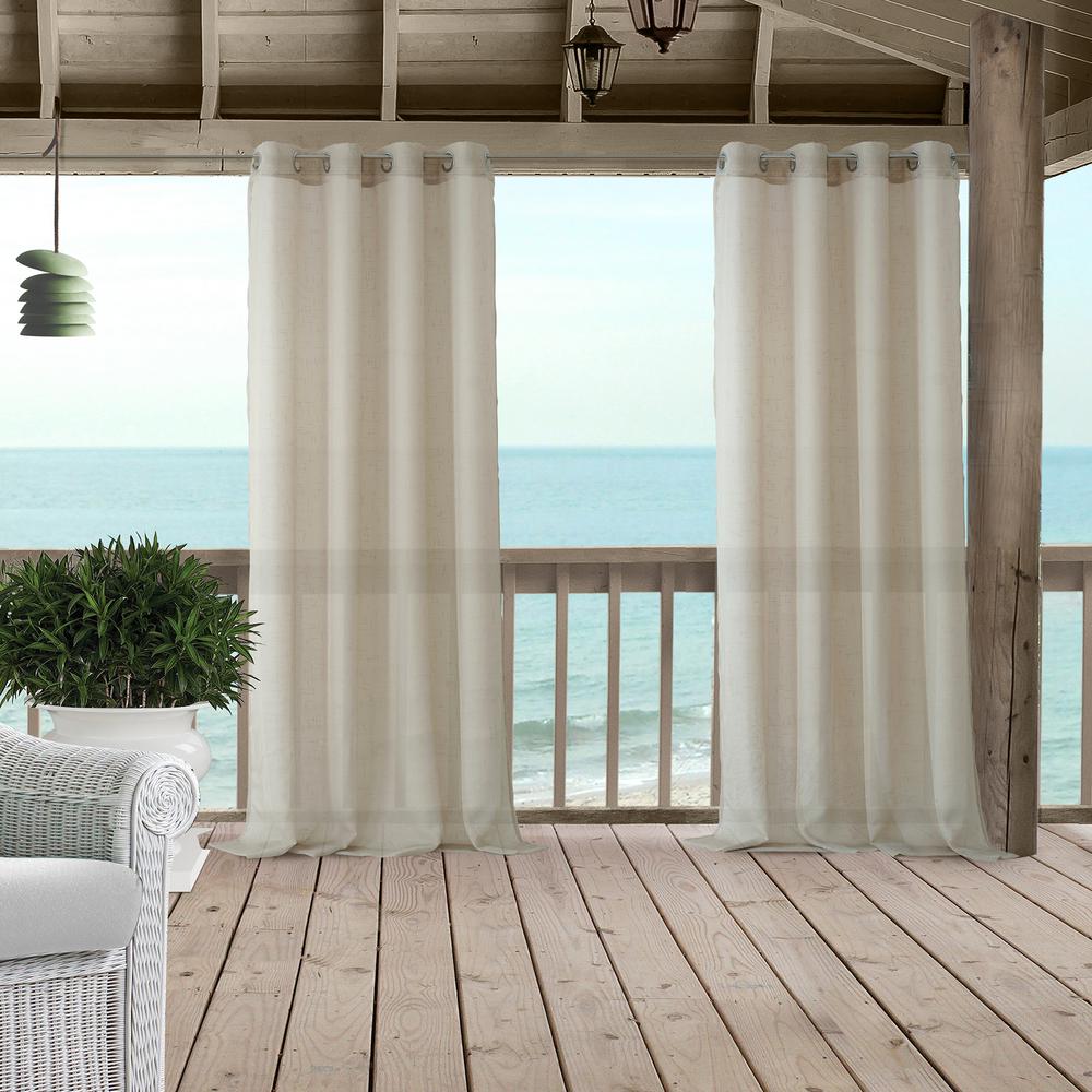 Elrene Bali Sheer Indoor Outdoor Window Curtain With Tieback