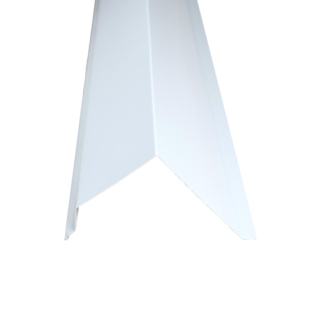 Metal Sales 6.3 in. x 10.5 ft. Bright White Steel Gable Trim Drip Edge FlashingHD4206039 The