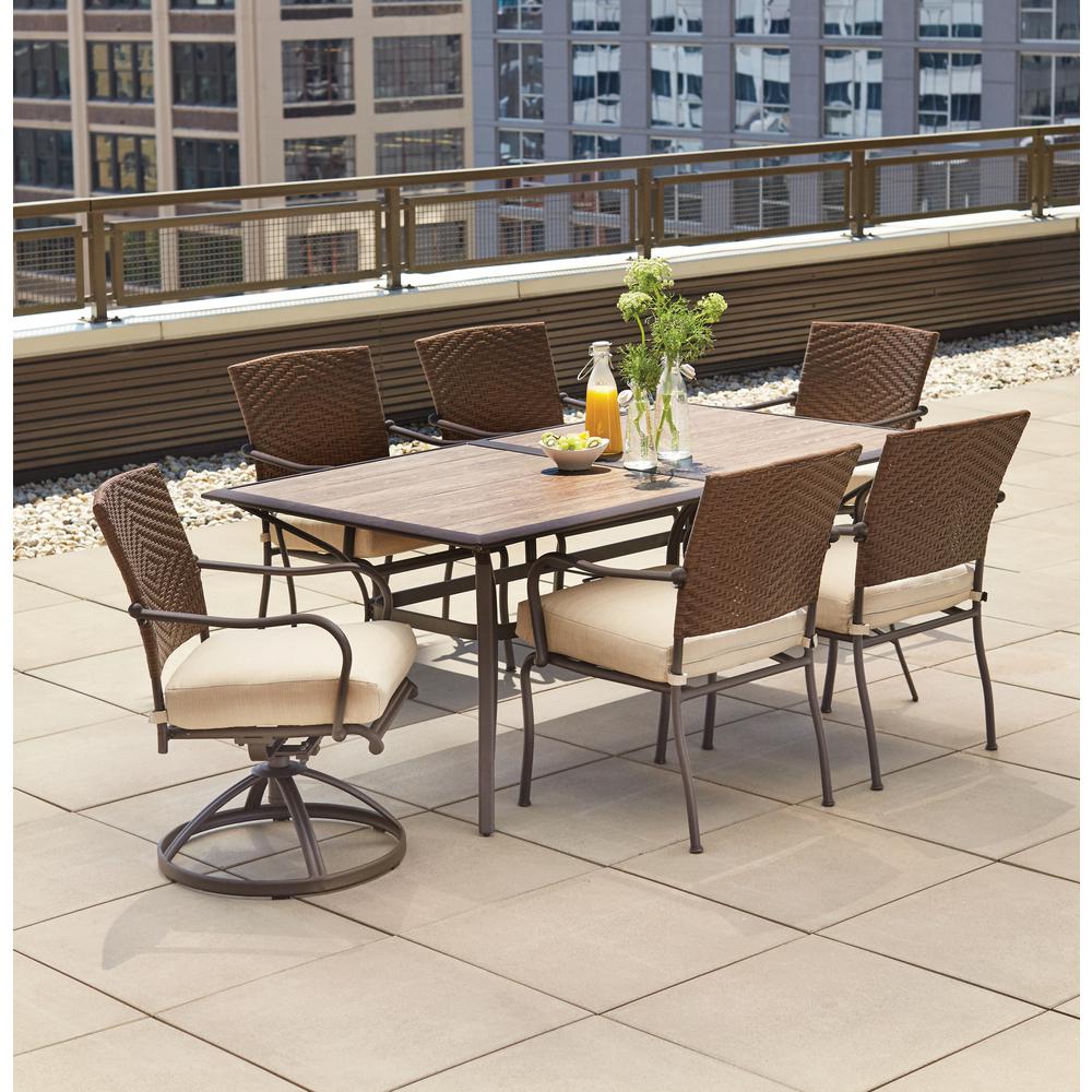 Hampton Bay Corranade 7 Piece Wicker Outdoor Dining Set With Hampton Bay Corranade 7 Piece Wicker Outdoor Dining Set With