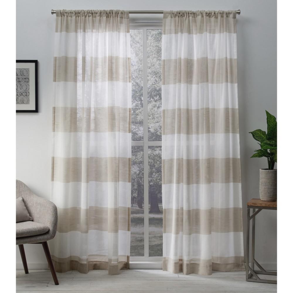 Striped Embroidered Curtains Drapes Window Treatments