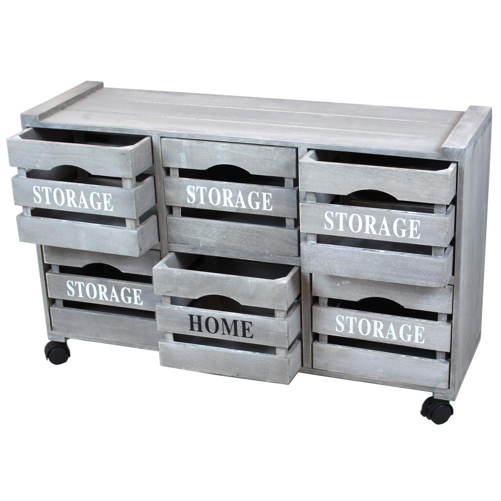 Vintiquewise 32 25 In W X 18 38 In Rustic Gray Cabinet Storage