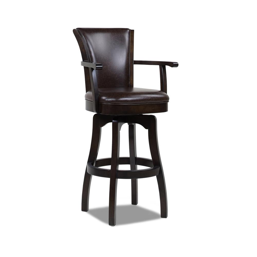 Jennifer Taylor Williams 30 in. Swivel Bar Stool with Armrests, Vintage ...