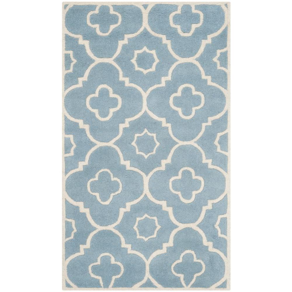 4 X 6 Chevron Area Rugs The Home Depot Ham Blue Ivory 4 Ft X 6 Area Rug