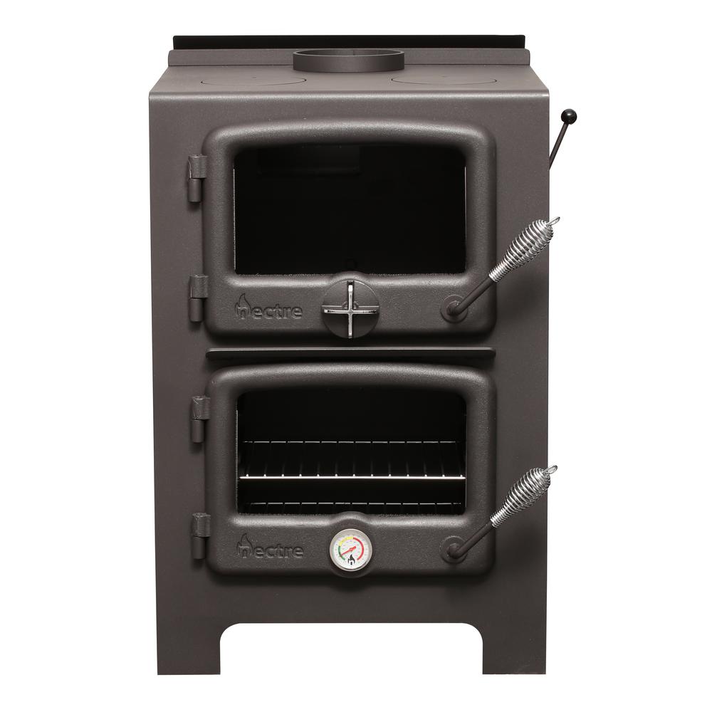 Nectre 750 sq. ft. to 1,000 sq. ft Wood Burning Stove with Cook Top and ...