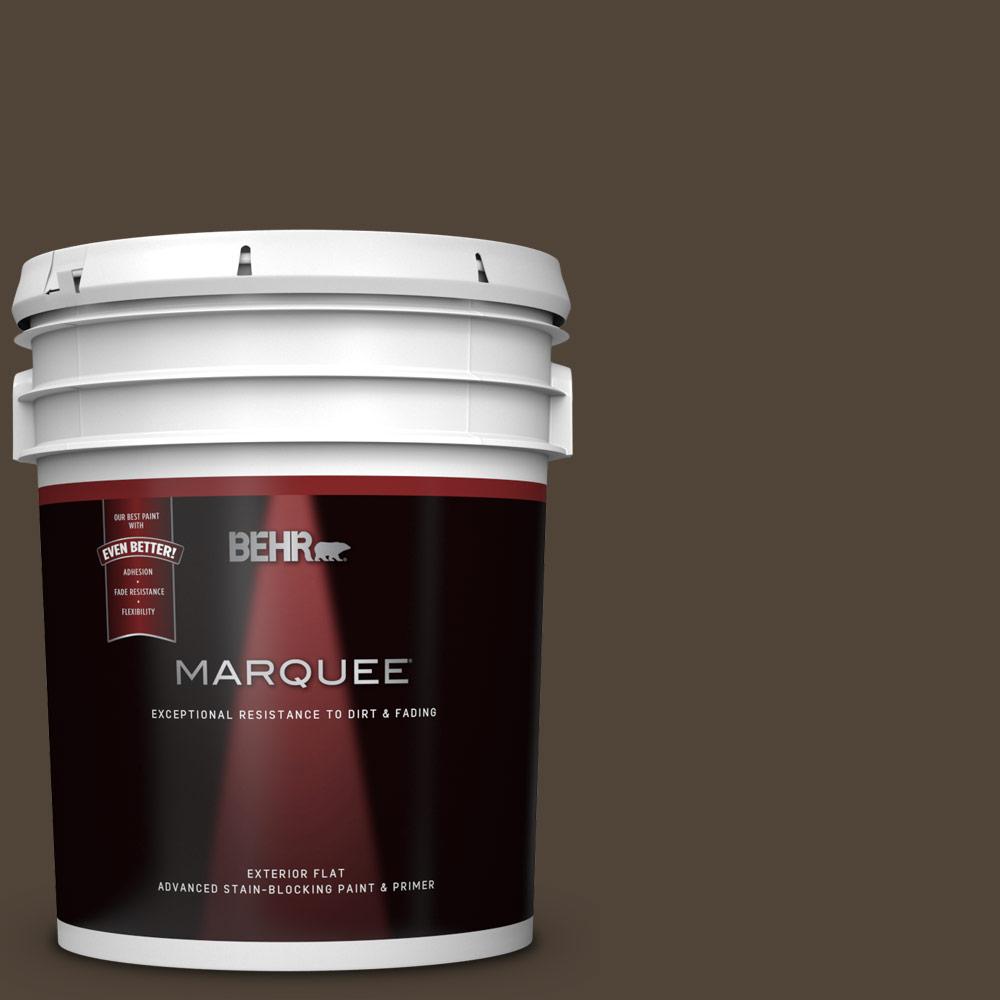 BEHR MARQUEE 5 gal. 790B7 Bitter Chocolate Flat Exterior Paint and Primer in One445305 The