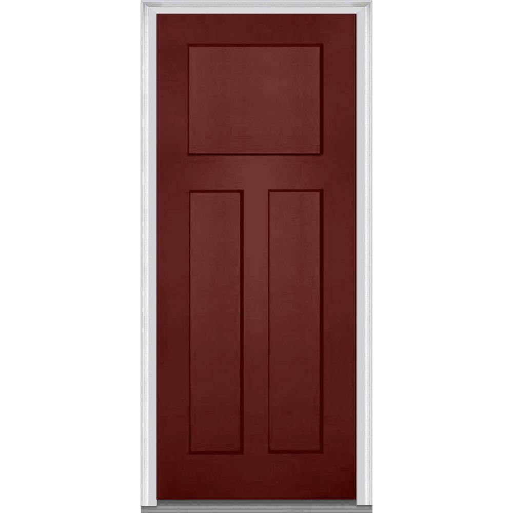 MMI Door 36 in. x 80 in. LeftHand Inswing Craftsman 3Panel Shaker