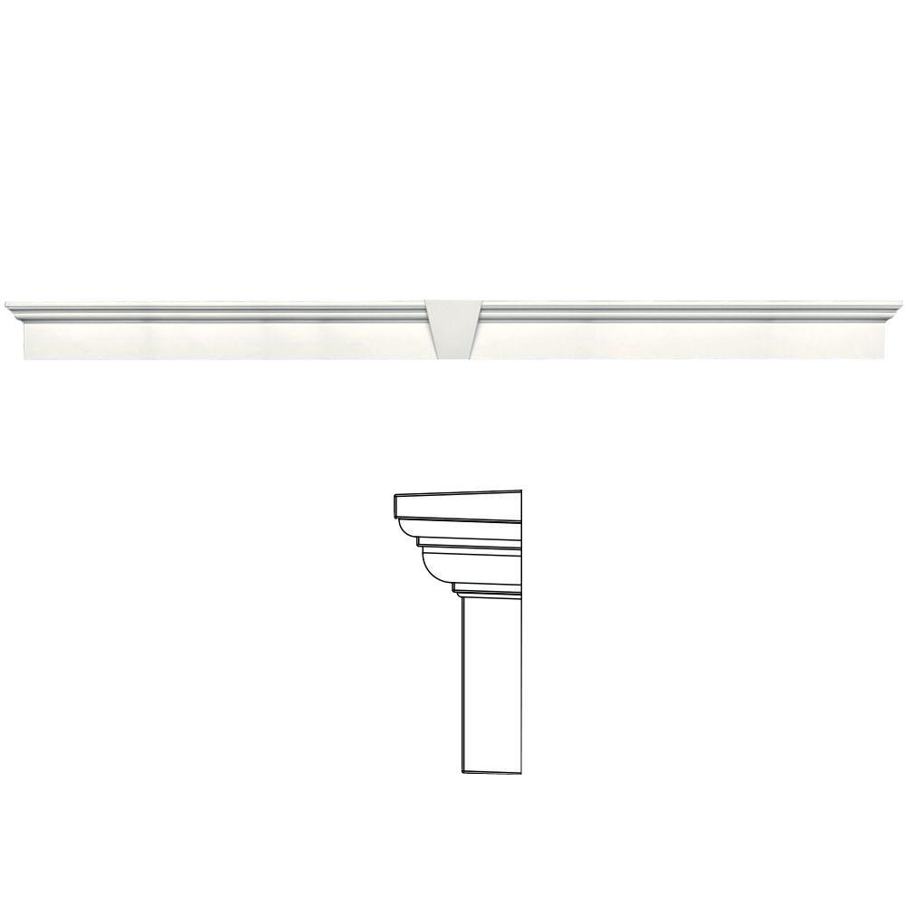 Builders Edge 9 In X 128 Flat Panel Window Header With Keystone Flat Panel Window Header With Keystone In 123 White