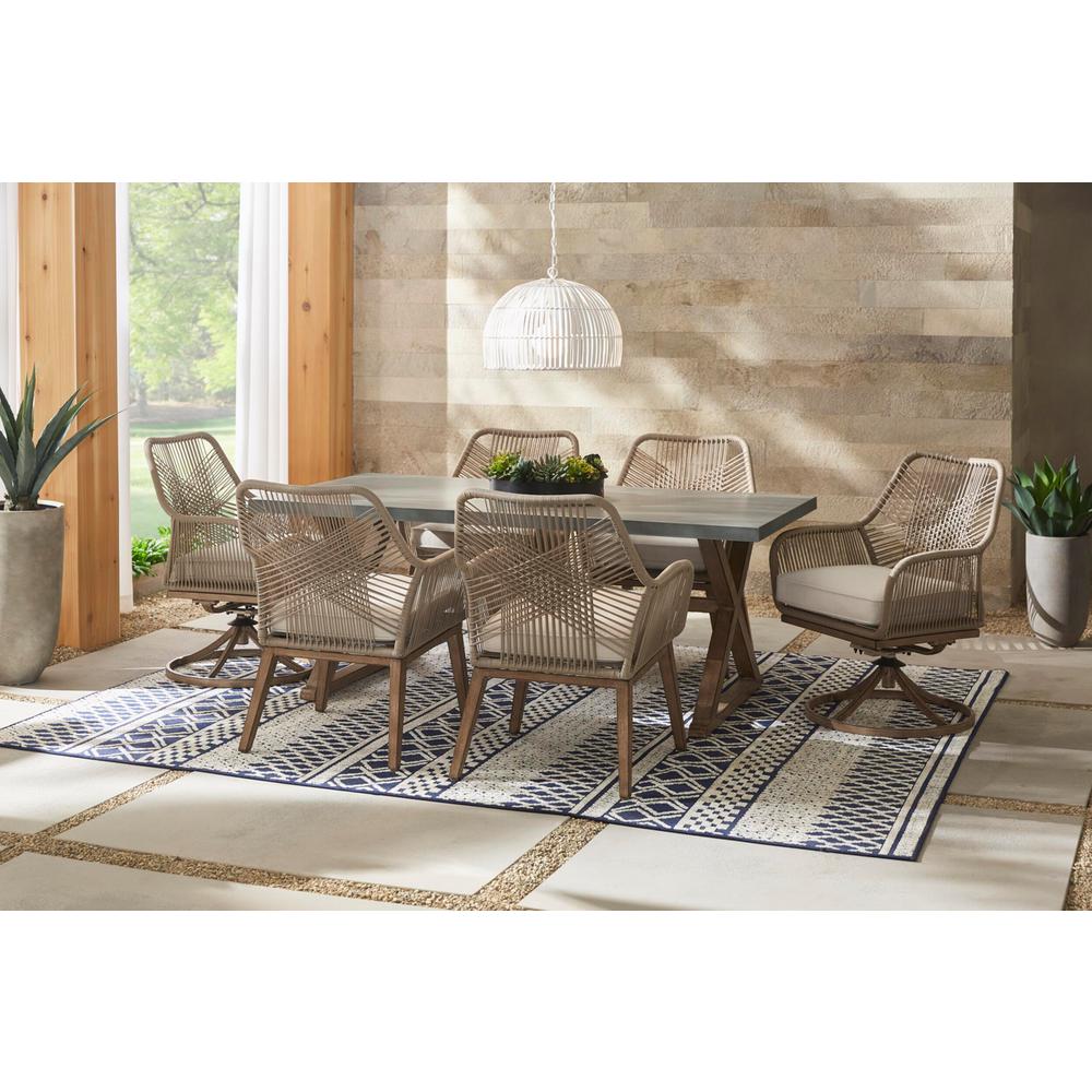 Hampton Bay Haymont Swivel Steel Wicker Outdoor Patio Dining Chair With Beige Cushion 2 Pack Frs80961s 2pk The Home Depot