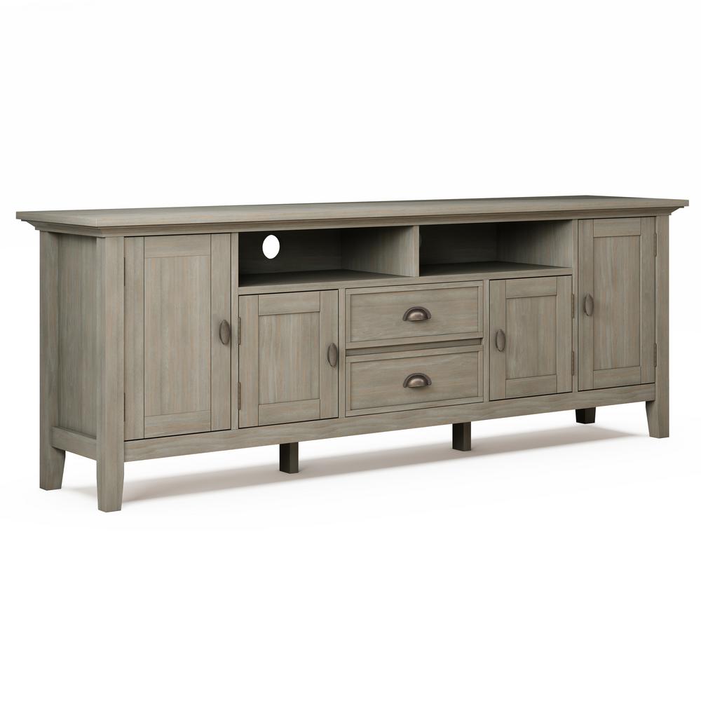 Simpli Home Warm Shaker Solid Wood 72 In Wide Rustic Tv Media