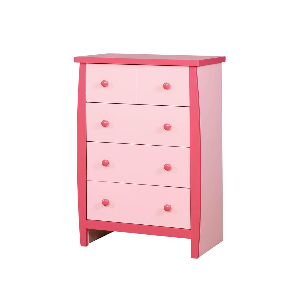 William S Home Furnishing Marlee 5 Drawers Pink Transitional Style Marlee 5 Drawers Pink Transitional Style Chest