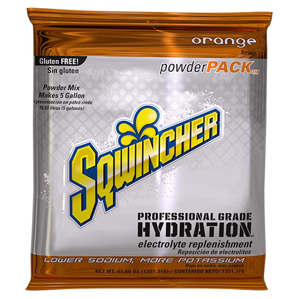 Sqwincher Regular Sugar 47.66 oz. Orange Electrolyte Powder Mix (16