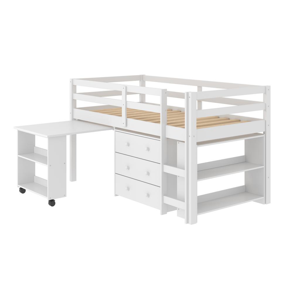 kids bunk bed and desk