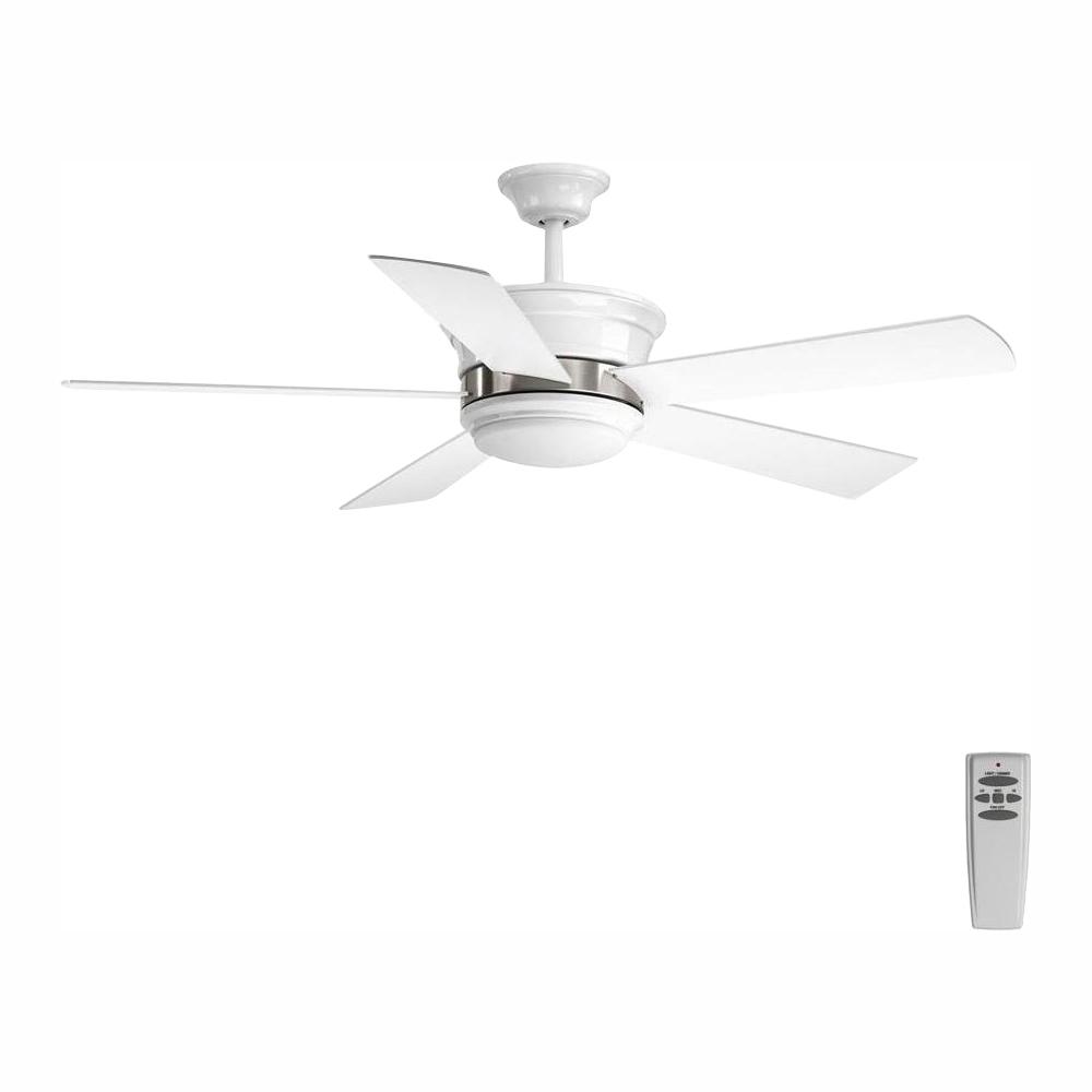 Progress Lighting Harranvale Collection 54 In Led Indoor White Modern Ceiling Fan With Light Kit And Remote