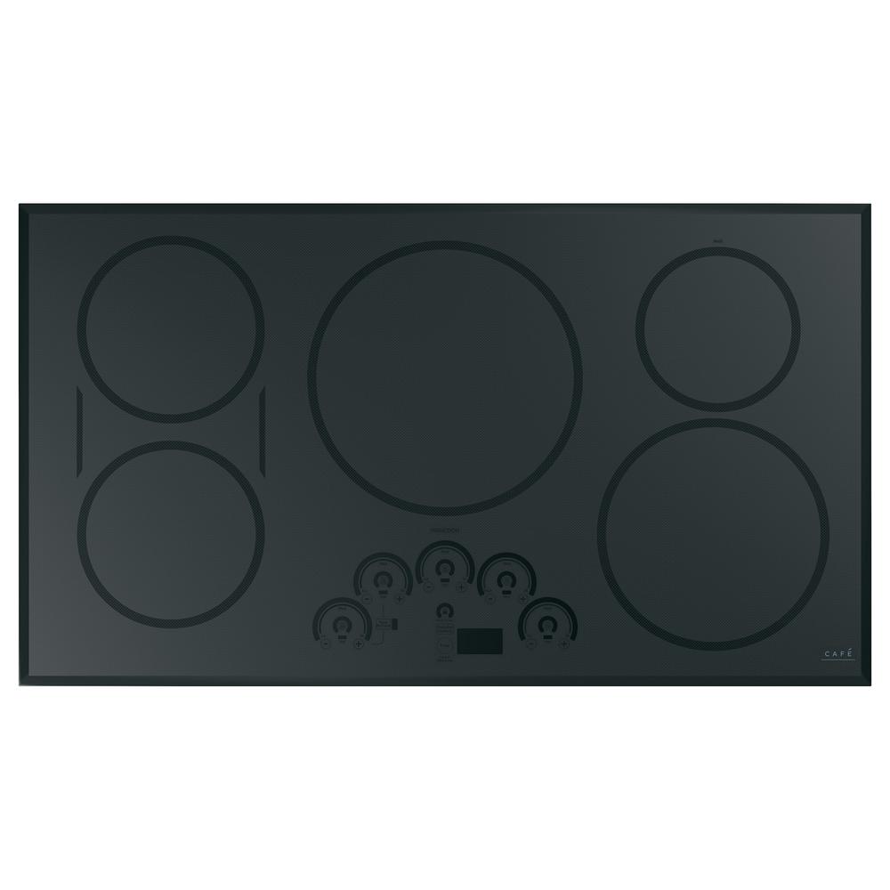 Cafe 36 In Induction Cooktop Stainless Steel With 5 Elements Induction Cooktop In Stainless Steel With 5 Elements Including Sync Burners