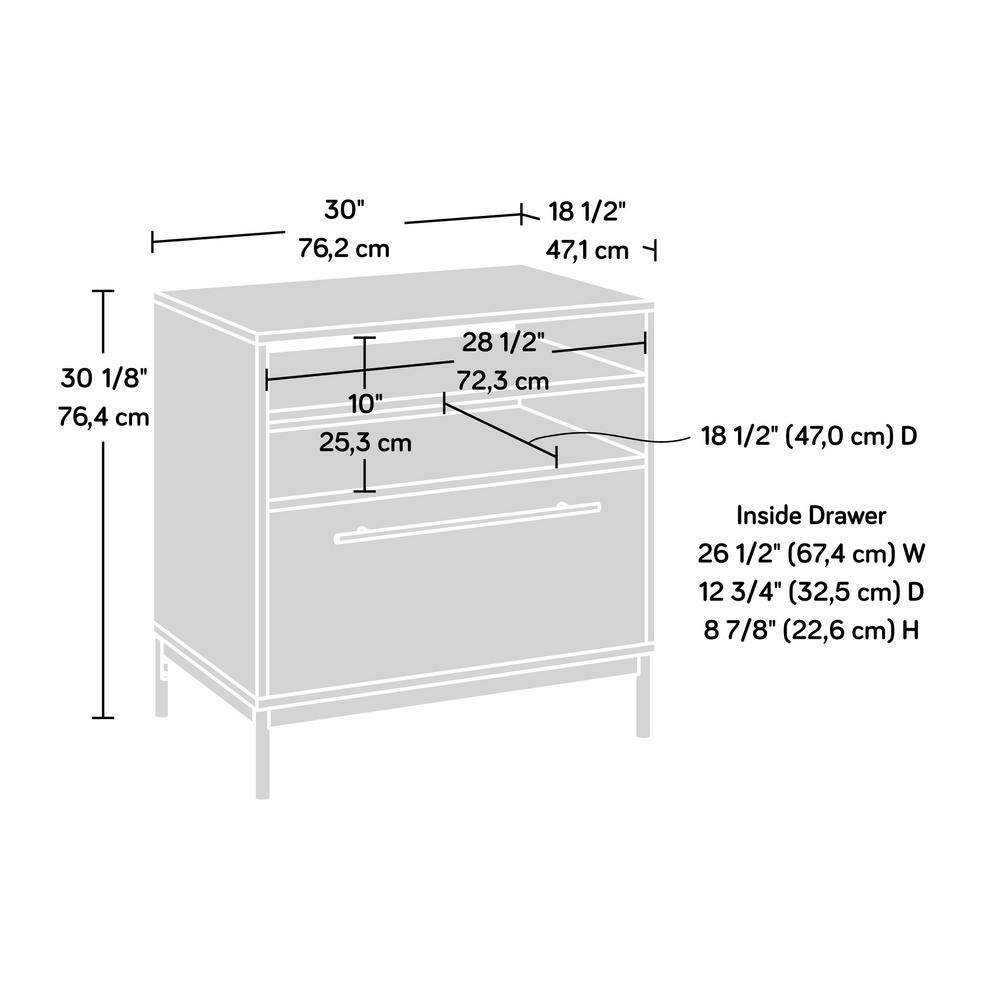 Sauder Vista Key Pearl Oak With Blaze Acacia Engineered Wood Lateral File Cabinet 425844 The Home Depot