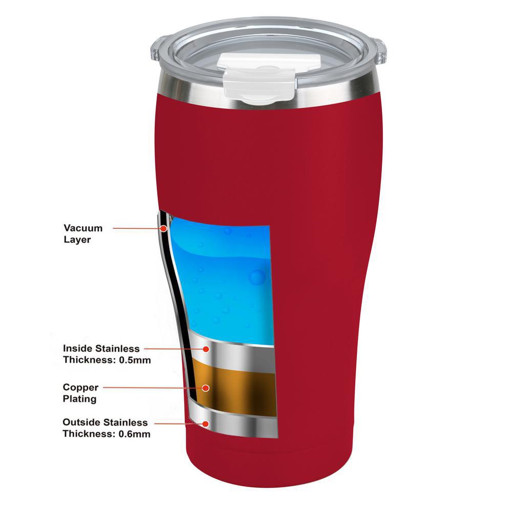 Tahoe Trails 30 oz. Tomato Red Vacuum Insulated Stainless Steel Tumbler ...