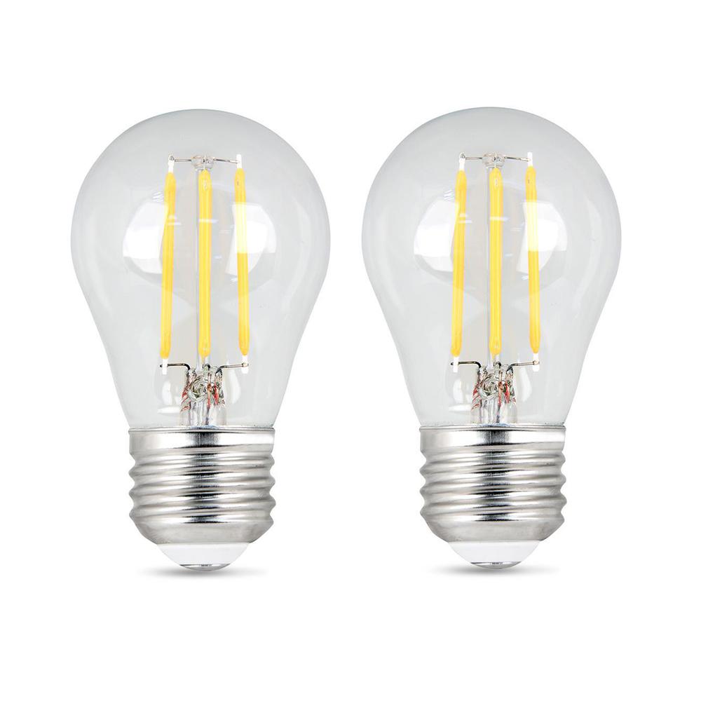 Feit Electric 40 Watt Equivalent A15 Dimmable Filament Cec Title 20 90 Cri Clear Glass Led Ceiling Fan Light Bulb Soft White 2 Pack