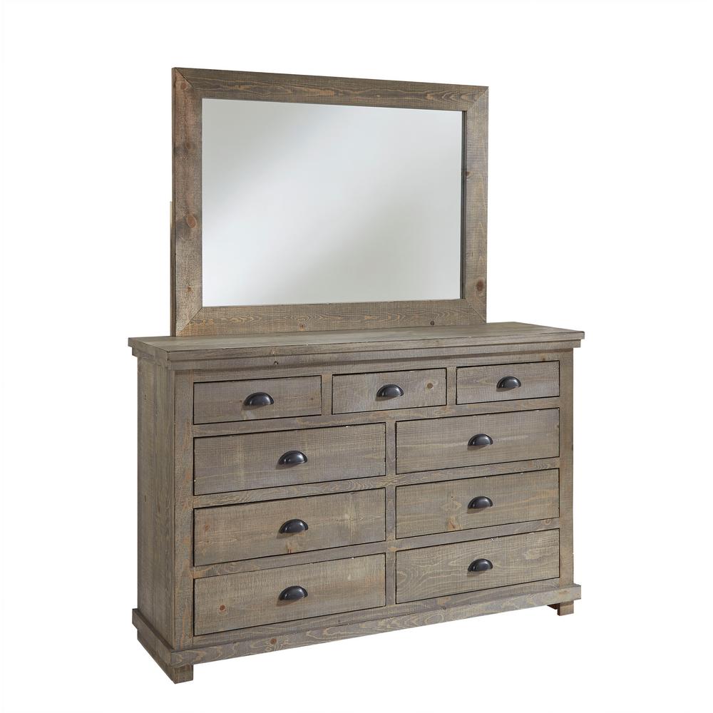 Progressive Furniture Willow 9 Drawer Weathered Gray Dresser With