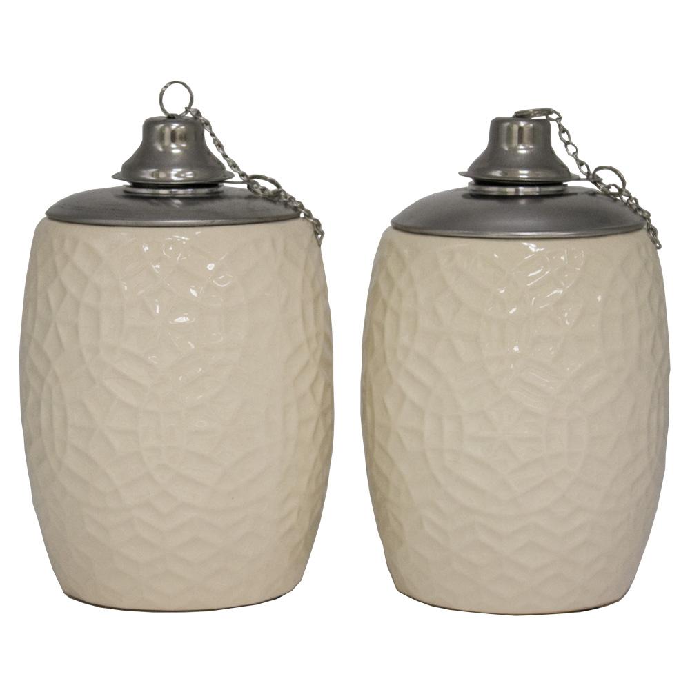 Trendspot 6 In Cream Rivage Ceramic Tabletop Torch Set Of 2 Cream Rivage Ceramic Tabletop Torch Set Of 2