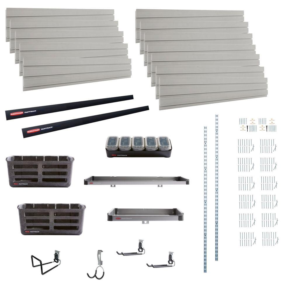 Rubbermaid Fasttrack Garage 8 Ft Wall Panel And Accessories