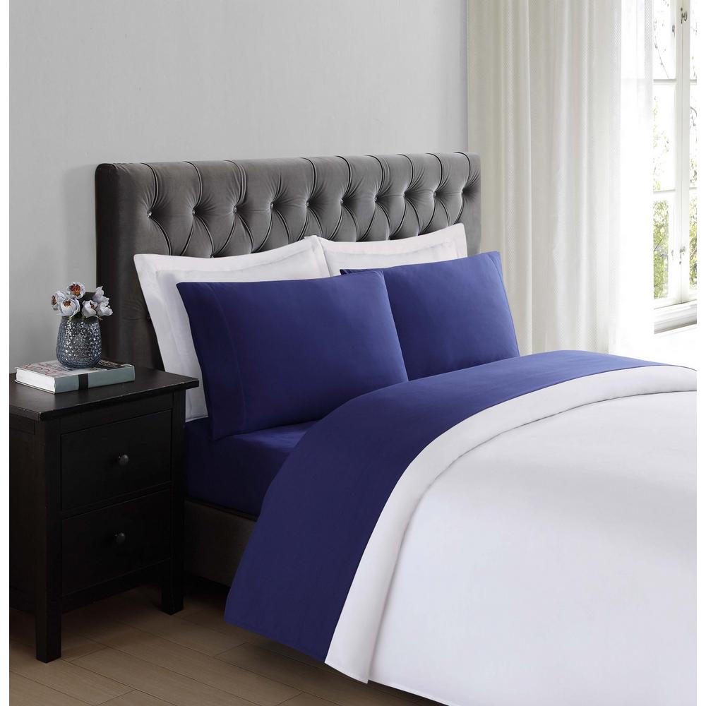 Truly Soft Everyday Navy Queen Sheet Set Ss1658nvqn 4700 The Home Everyday Navy Queen Sheet Set By Truly Soft