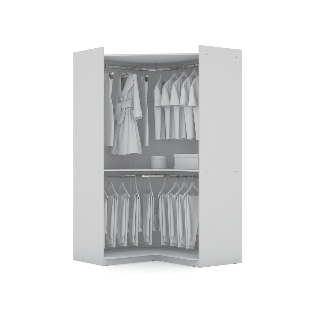 Luxor Ramsey White Open Corner Closet 108hd1 The Home Depot Luxor Ramsey White Open Corner Closet, Wardrobe Cabinet Home Depot