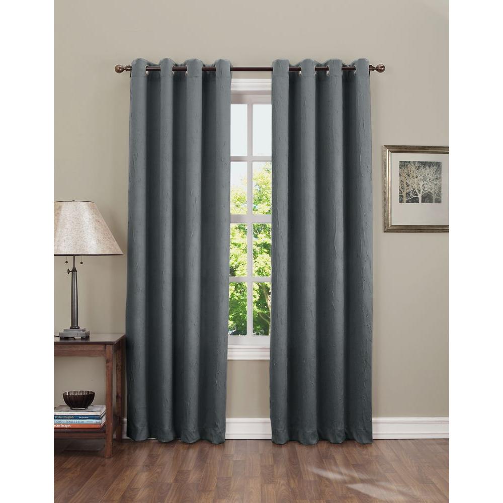 Sun Zero Semi-Opaque Gregory 84 in. L Crushed Room Darkening Curtain ...