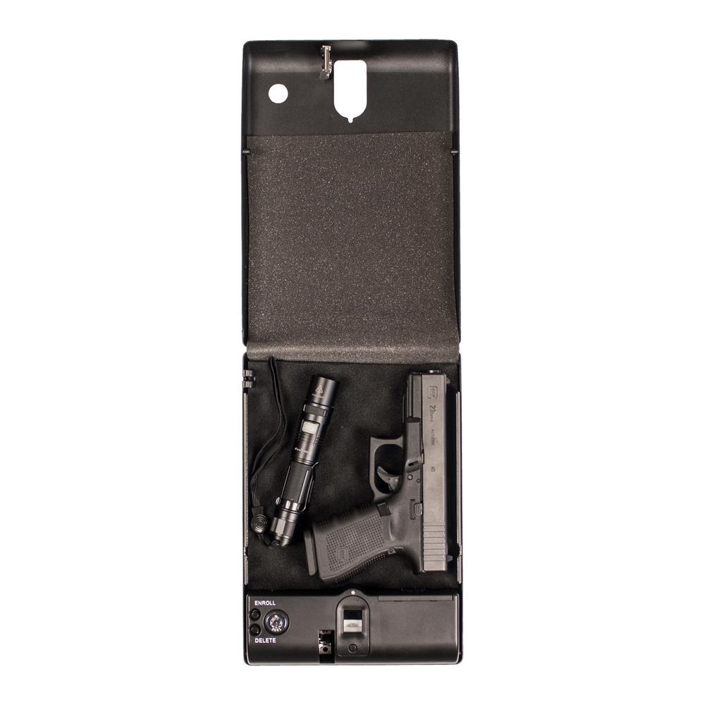 Tracker Safe 10 75 In L Biometric Lock Small Pistol Safe Sps 03b The Home Depot