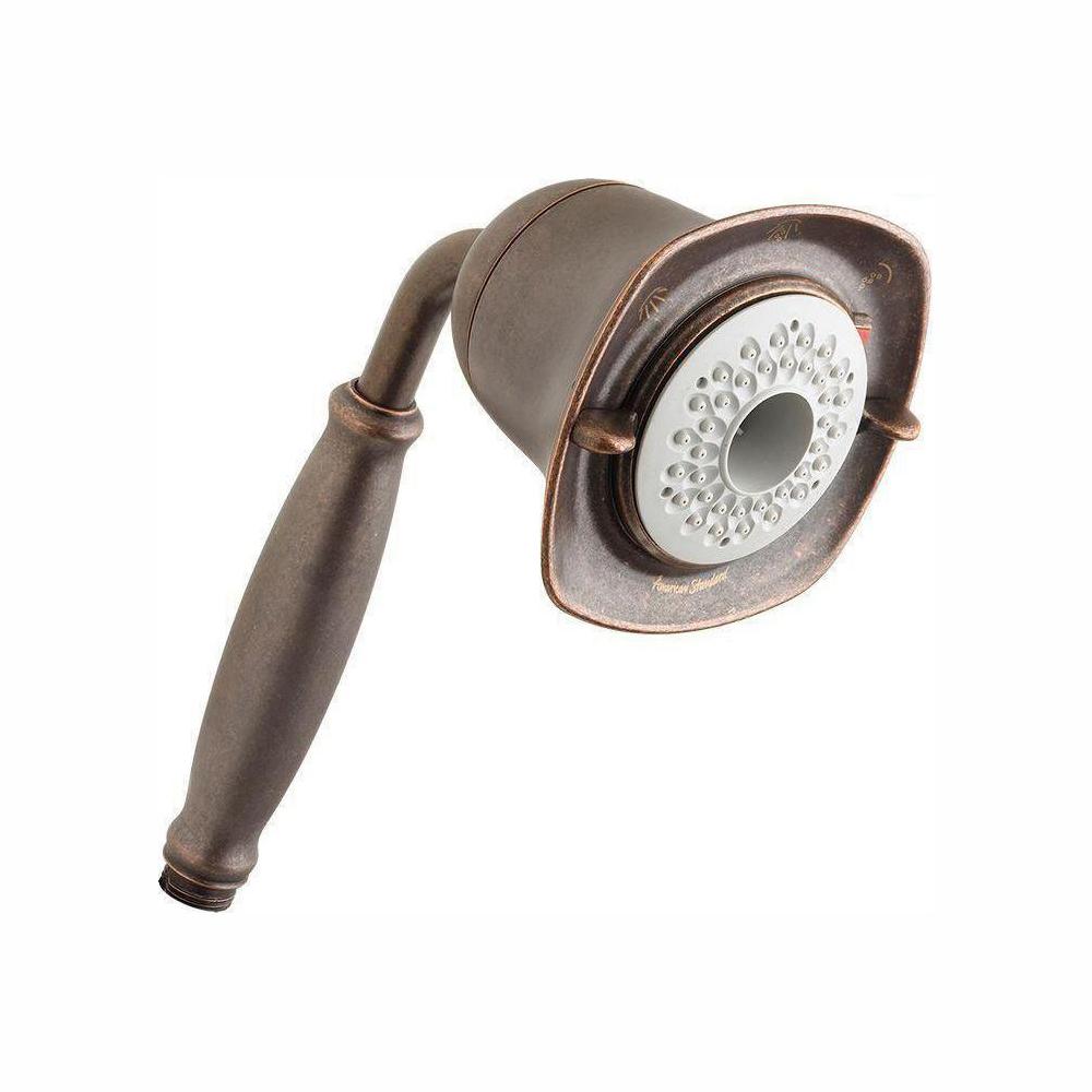 bronze shower head extender with handheld spray