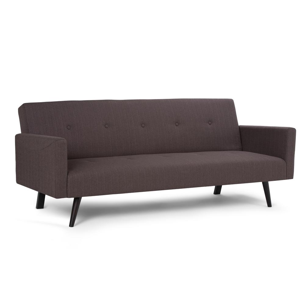 Simpli Home Morgan 1 Piece Smoke Grey Linen Look Fabric Sofa Bed Simpli Home Morgan 1 Piece Smoke Grey Linen Look Fabric Sofa Bed