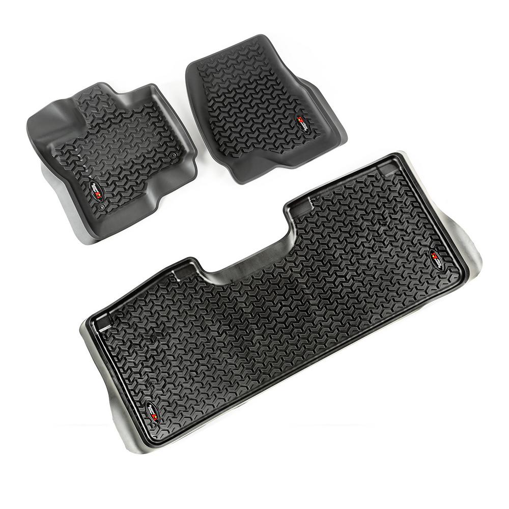 Rugged Ridge Black Floor Liner Kit 2015 2018 Ford F 150