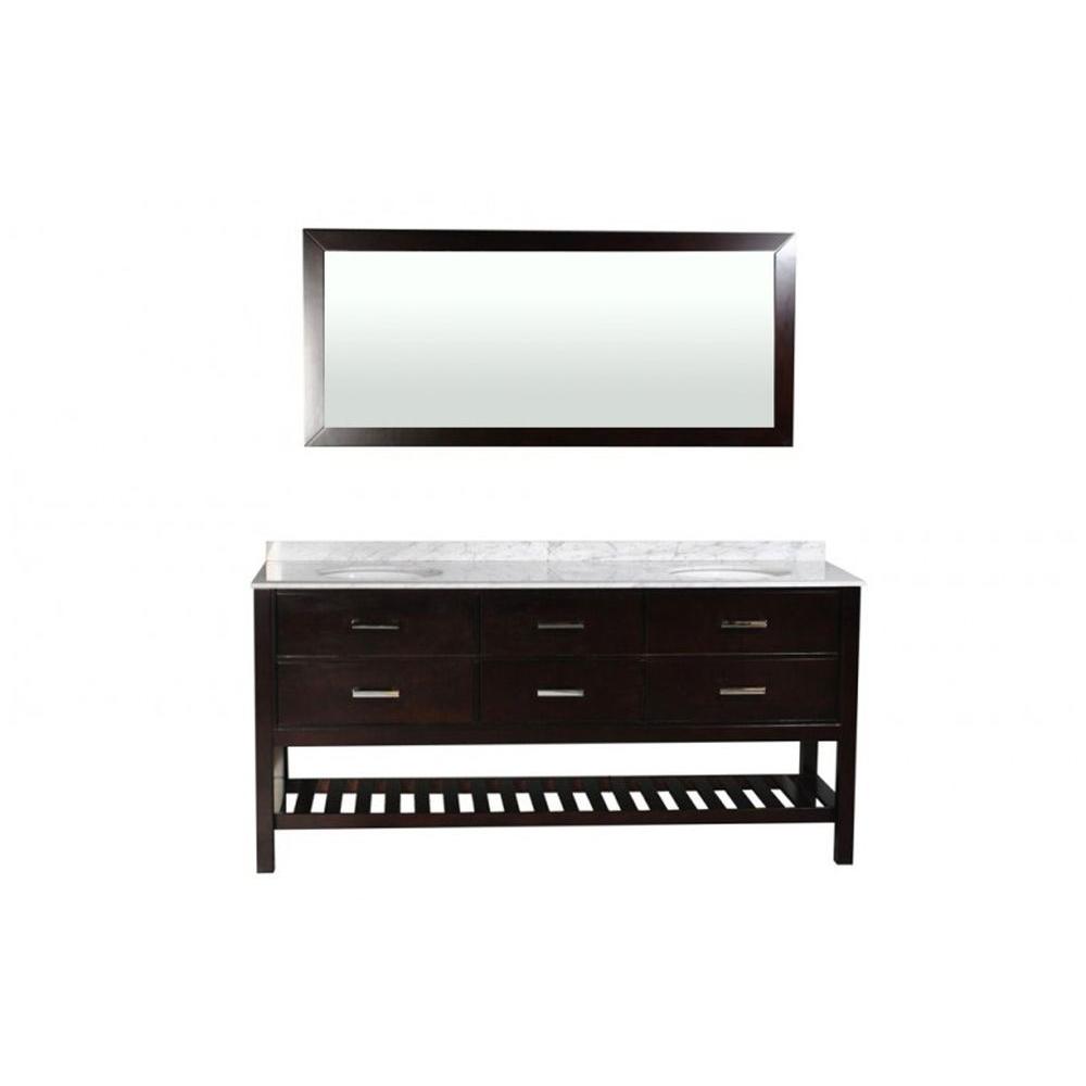 Belmont Decor Nautica 73 in. W x 21.5 in. D Vanity in Espresso with