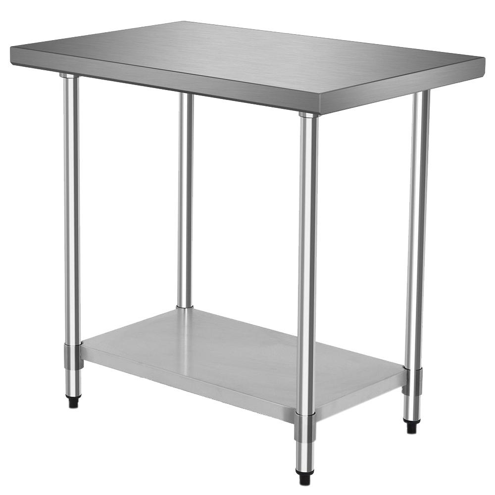Boyel Living 36 in. Silver Stainless Steel Commercial Kitchen Utility Table with Lockable