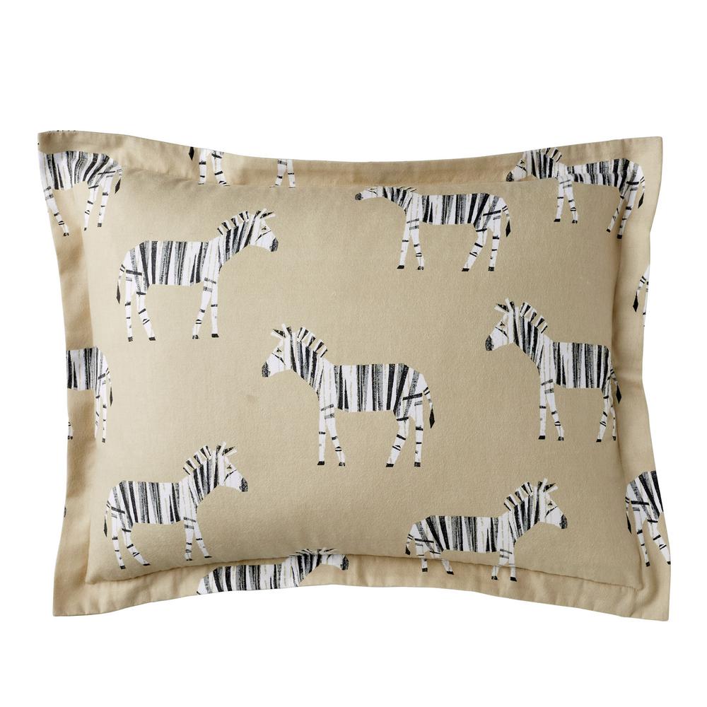 The Company Store Zebra Herd Multicolored Flannel Full Duvet Cover