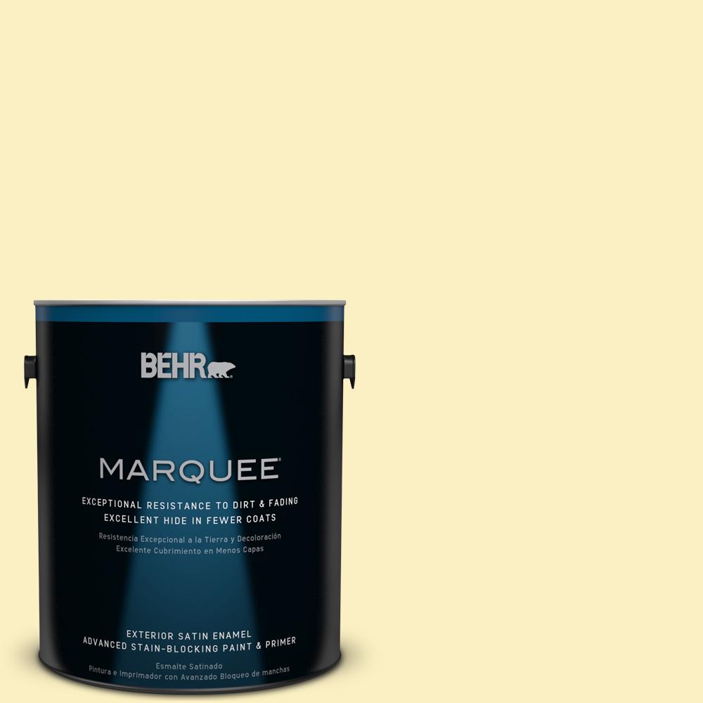 BEHR MARQUEE 1gal. 380A2 Moonlit Yellow Satin Enamel
