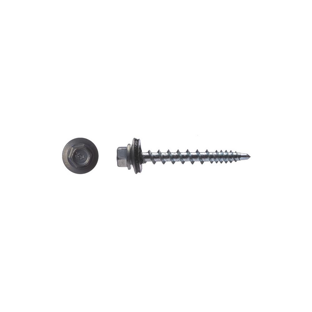BIG TIMBER 10 x 2 in. Zinc Hex Washer Head Metal to Wood Screw (100