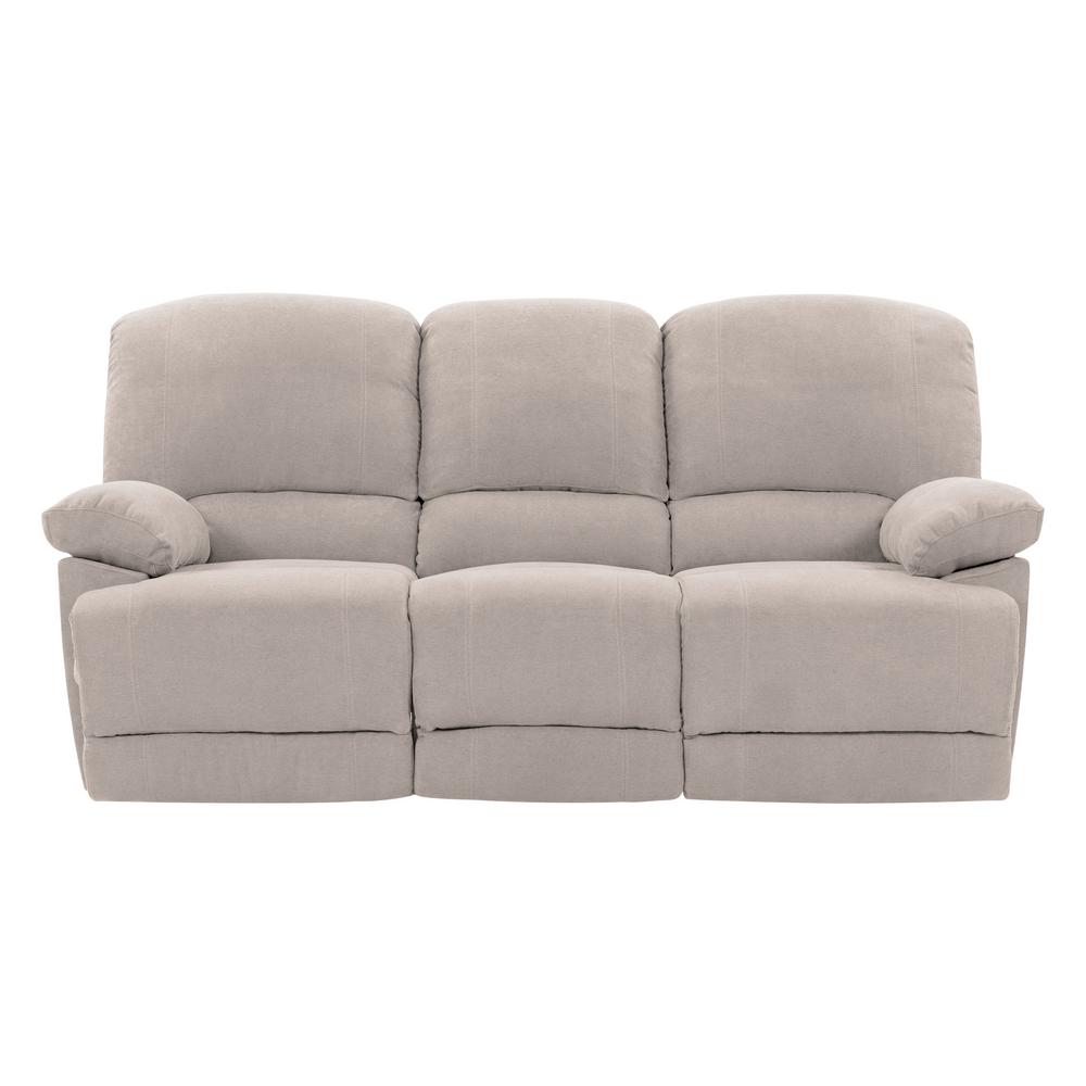 Corliving Lea Beige Chenille Fabric Reclining Sofa With Usb Corliving Lea Beige Chenille Fabric