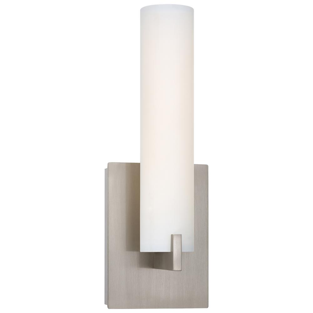 George Kovacs 10 Watt Brushed Nickel Integrated Led Wall Sconce George Kovacs 10 Watt Brushed Nickel Integrated Led Wall Sconce With Etched Opal Gl